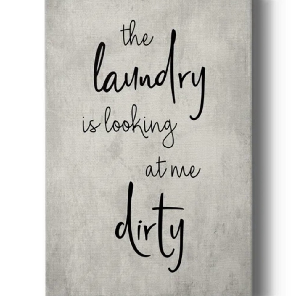 NWT Laundry Art Print, Gray & Black